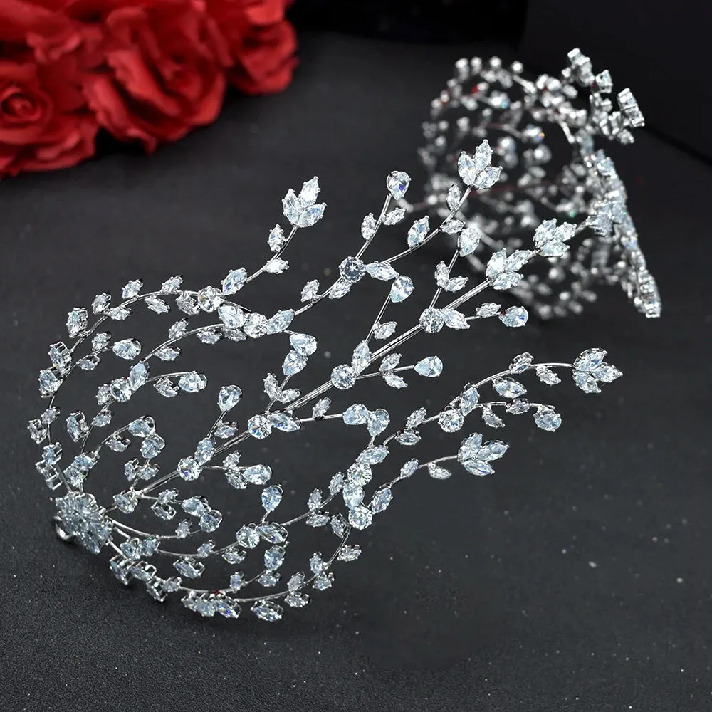 Baroque Crystal Tiara – Bridal Pageant Headpiece