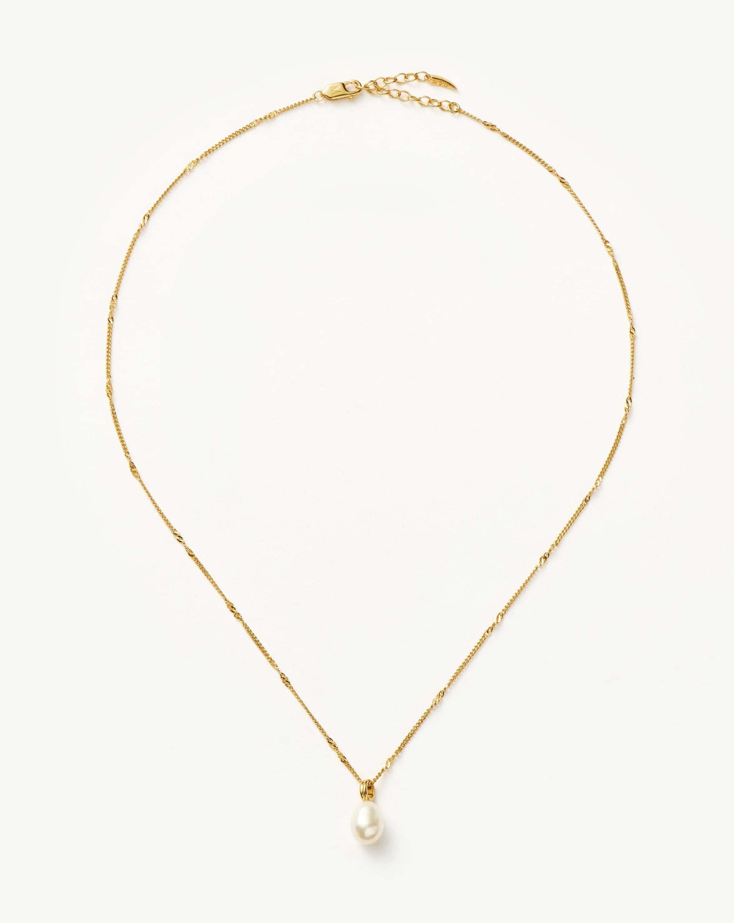 Baroque Pearl Twisted Chain Necklace | 18k Gold Plated Vermeil/Pearl