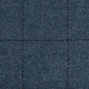 Blue With Dark Navy Check Check Moonstone Tweed All Wool