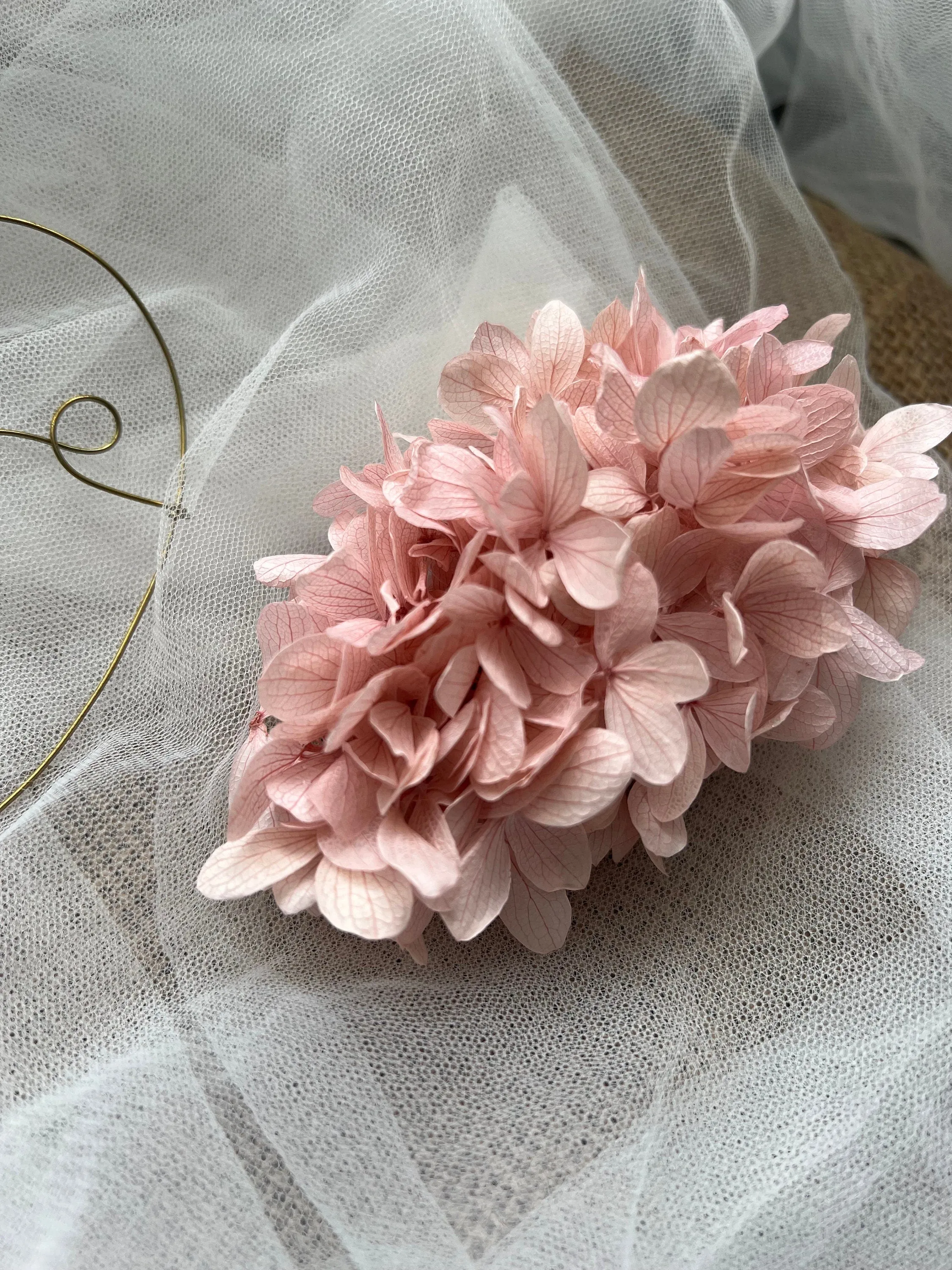 Blush Pink Floral Hair Pins, Bridal Floral Hair Accessories, Dusky Pink Dried Flower Hair Clip, Pink Hydrangea Headpiece, Wedding Flowers