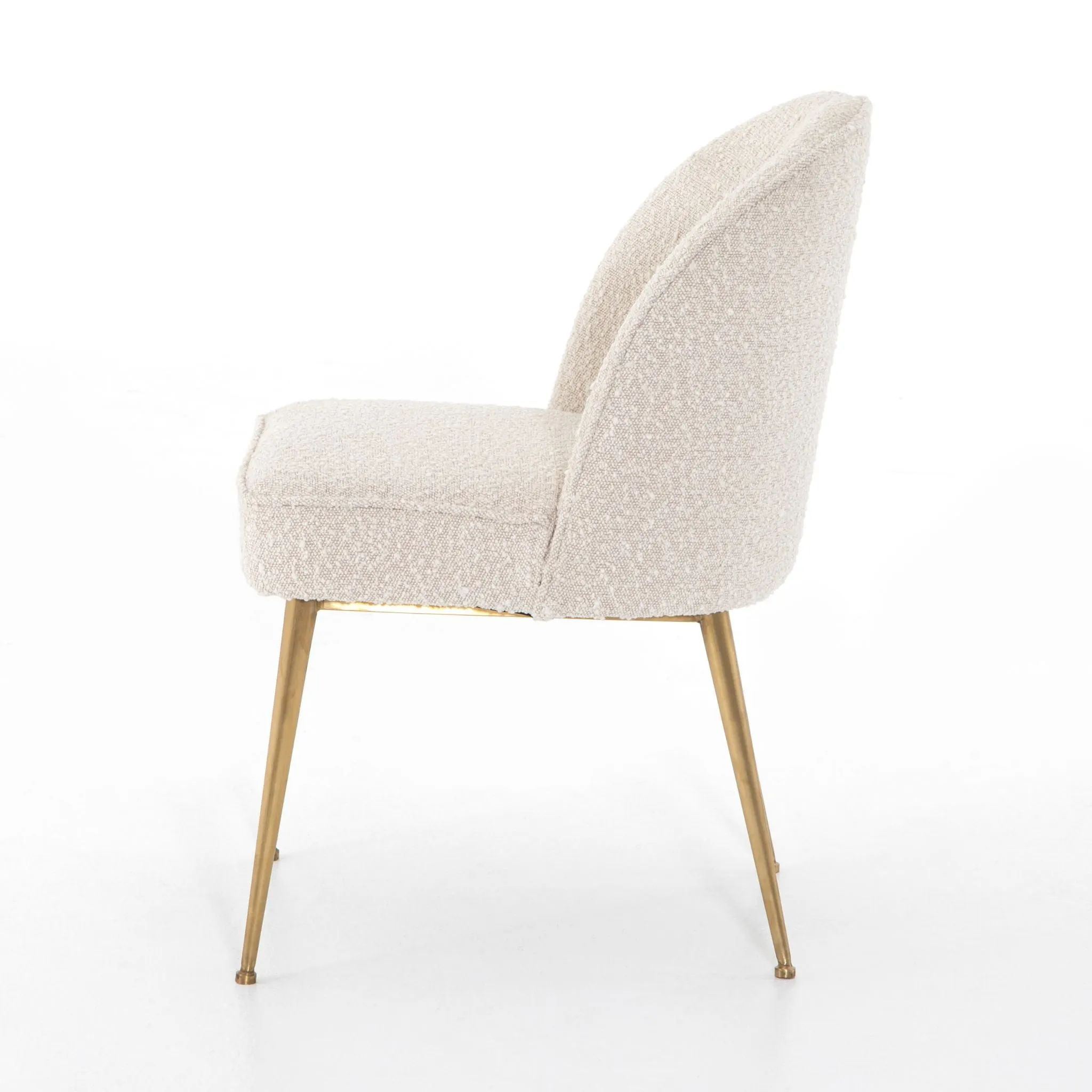 Boucle meets Brass Dining Chair