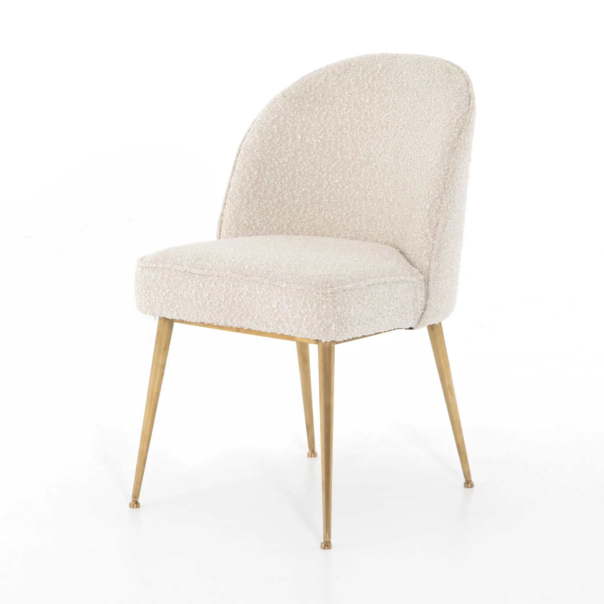 Boucle meets Brass Dining Chair