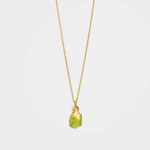 Bright Green Peridot Pendant Necklace - Healing Crystal Jewellery | By Lunar James