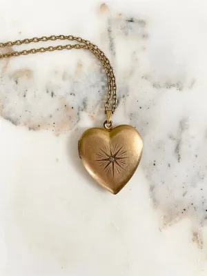 Bright Star Heart Victorian Locket