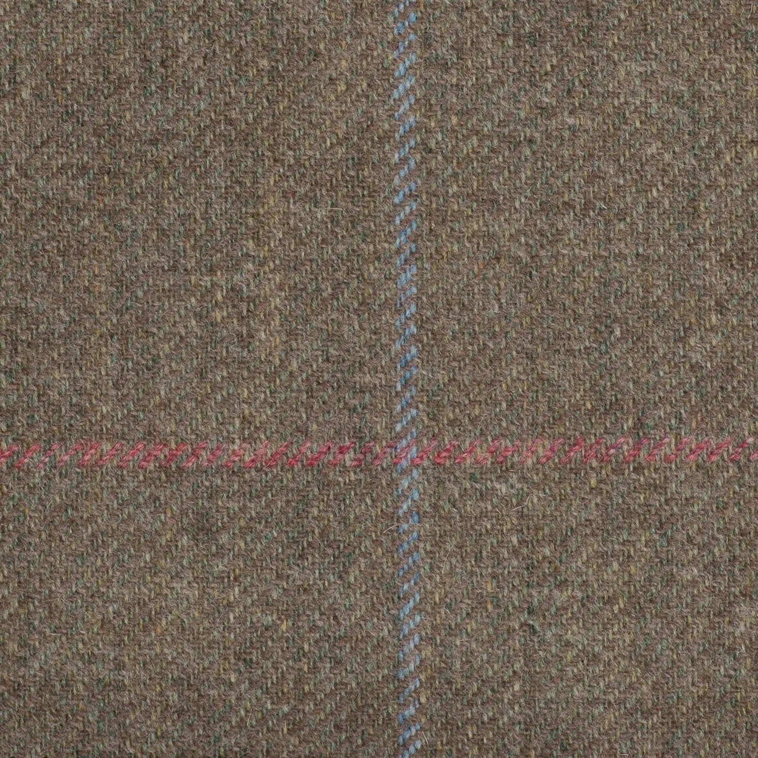 Brown/green With Pink And Aqua Check Moonstone Tweed All Wool