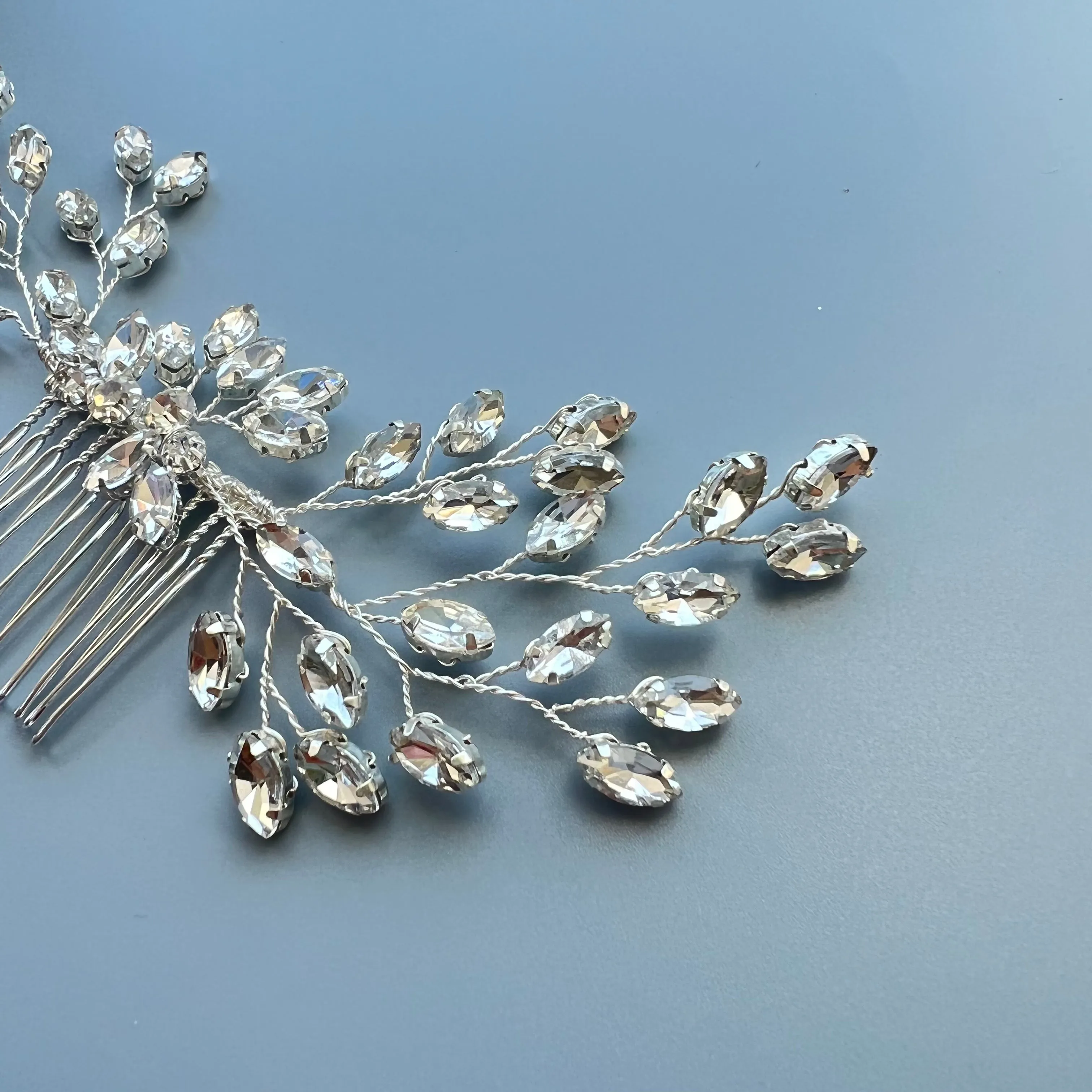 C170. gold swarovski crystal hairpiece, bridal hair comb for wedding