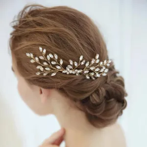 C170. gold swarovski crystal hairpiece, bridal hair comb for wedding