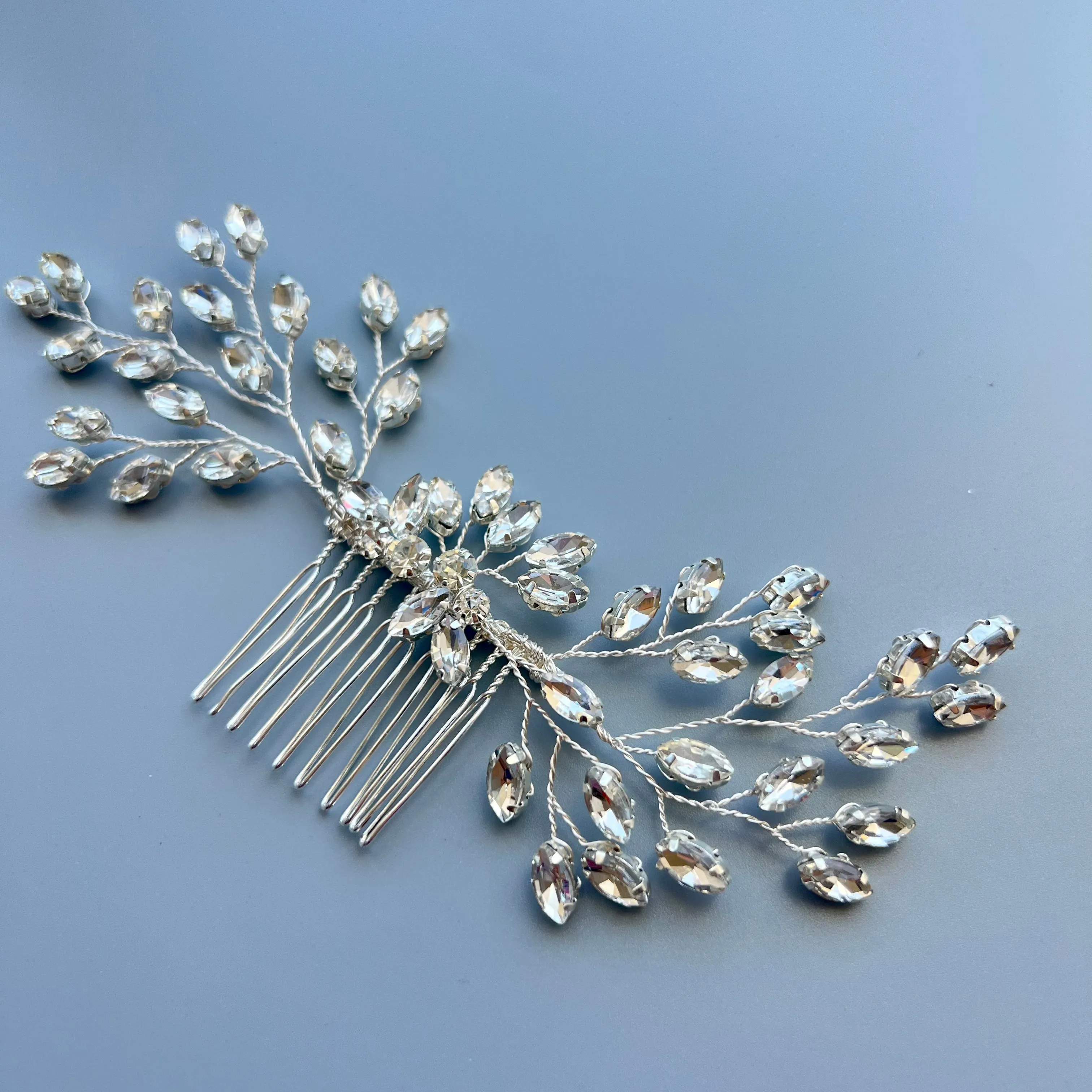 C170. gold swarovski crystal hairpiece, bridal hair comb for wedding