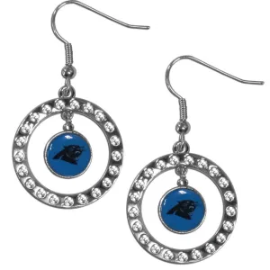 Carolina Panthers Rhinestone Hoop Earrings