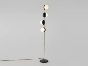 Charcoal grey opal disk floor lamp