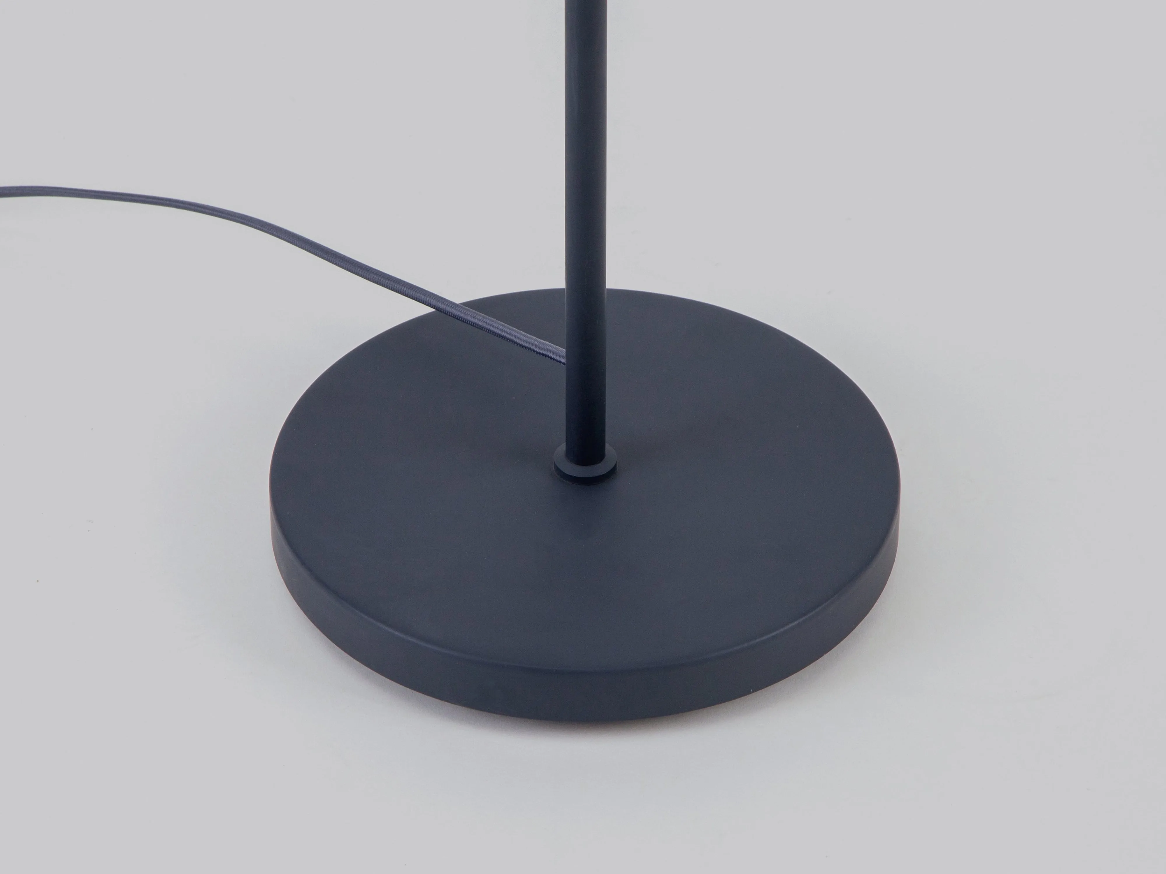 Charcoal grey opal disk floor lamp