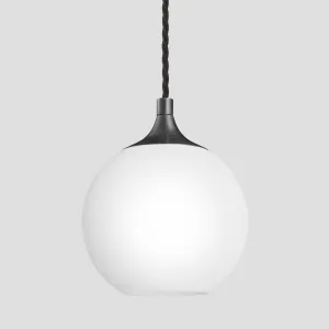 Chelsea Opal Glass Globe Pendant Light - 7 Inch - White