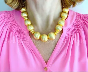 Chunky Gold Bead Statement Necklace