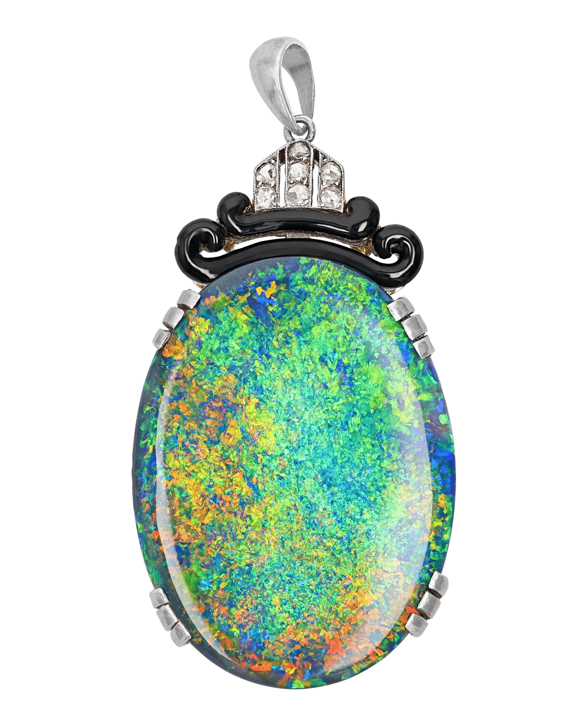 Classic Australian Black Opal Pendant, 26.04 Carats