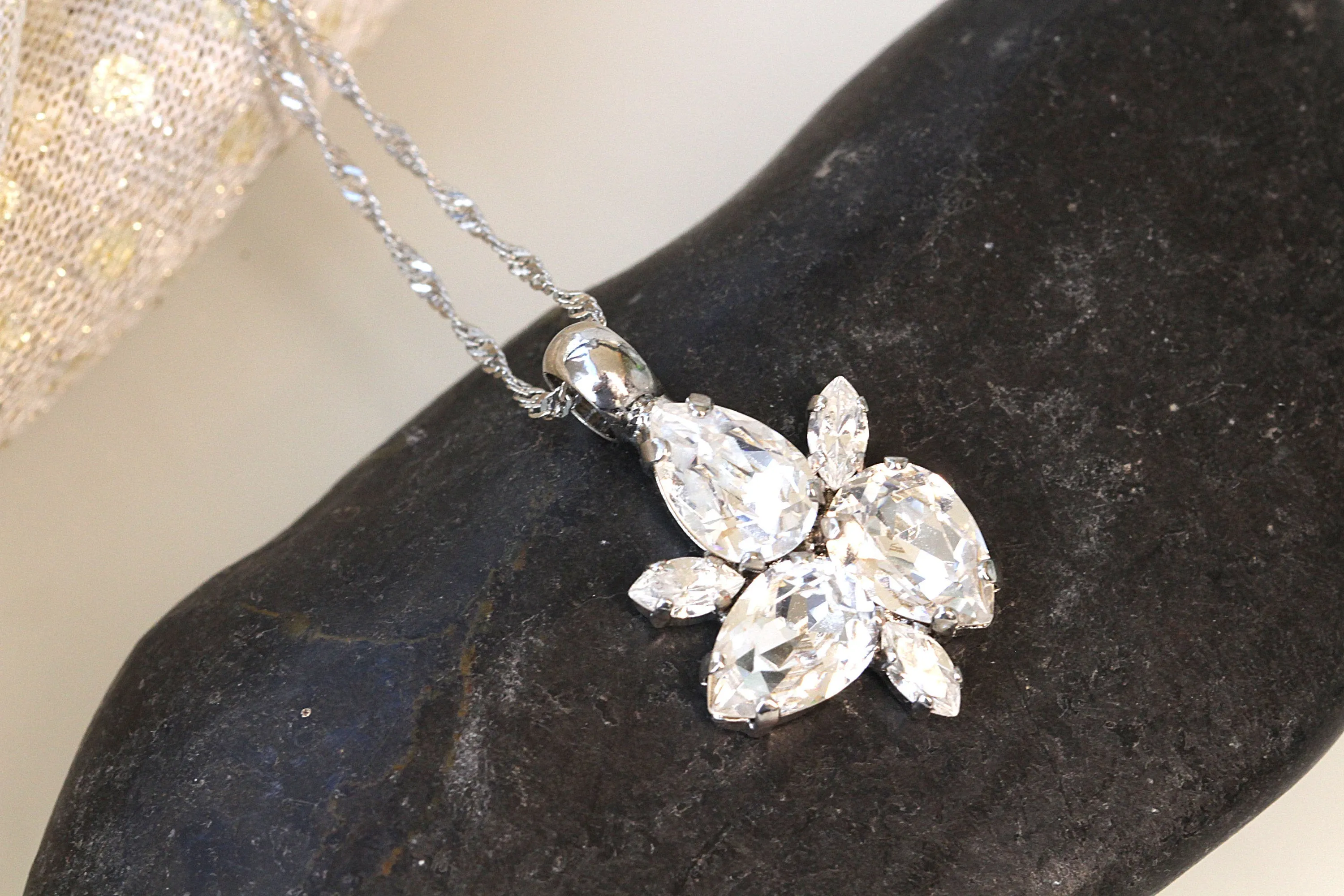 CLEAR CRYSTAL Bridal Necklace