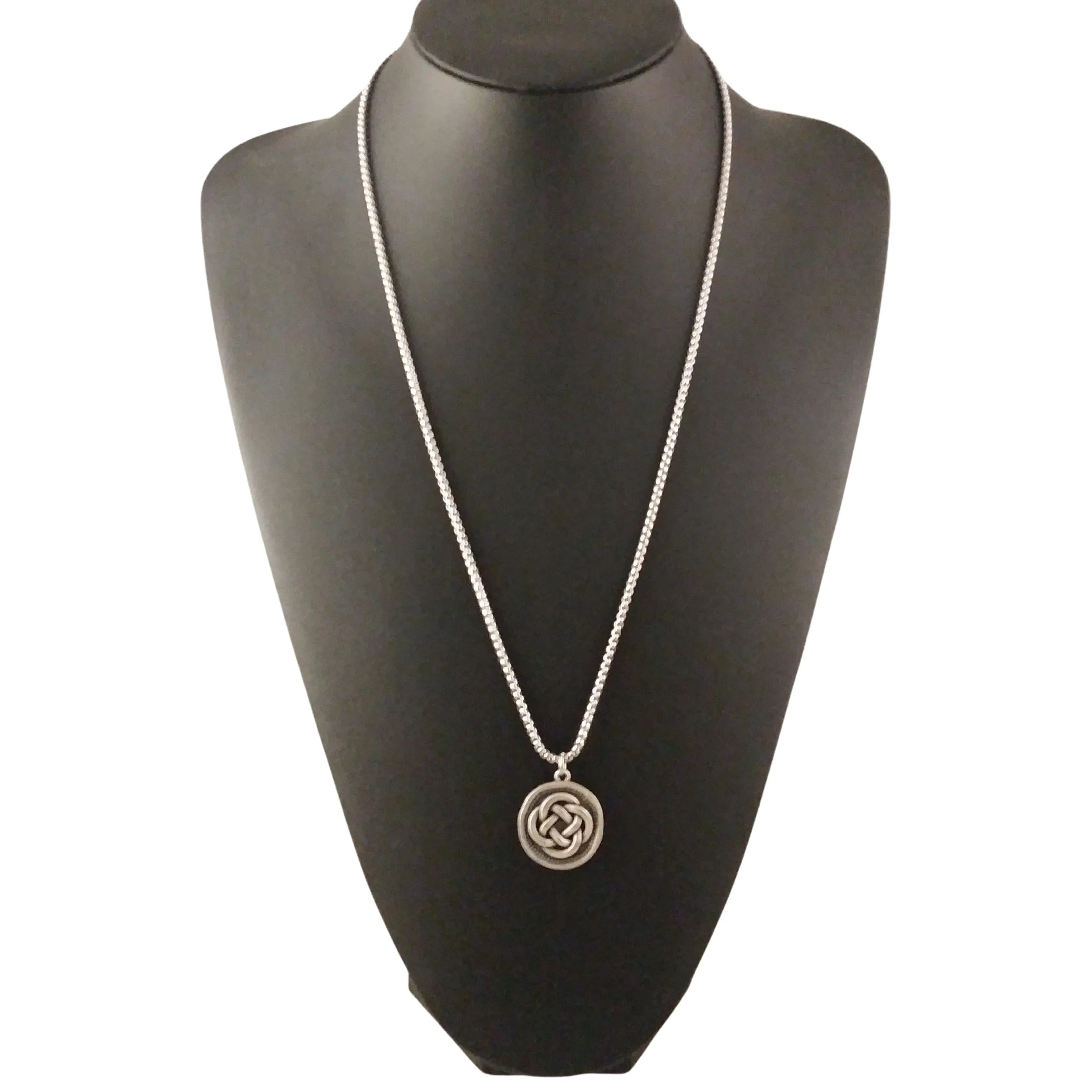 Coin Necklace Silver Celtic Knot