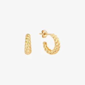 Croissant Dome Hoop Earrings