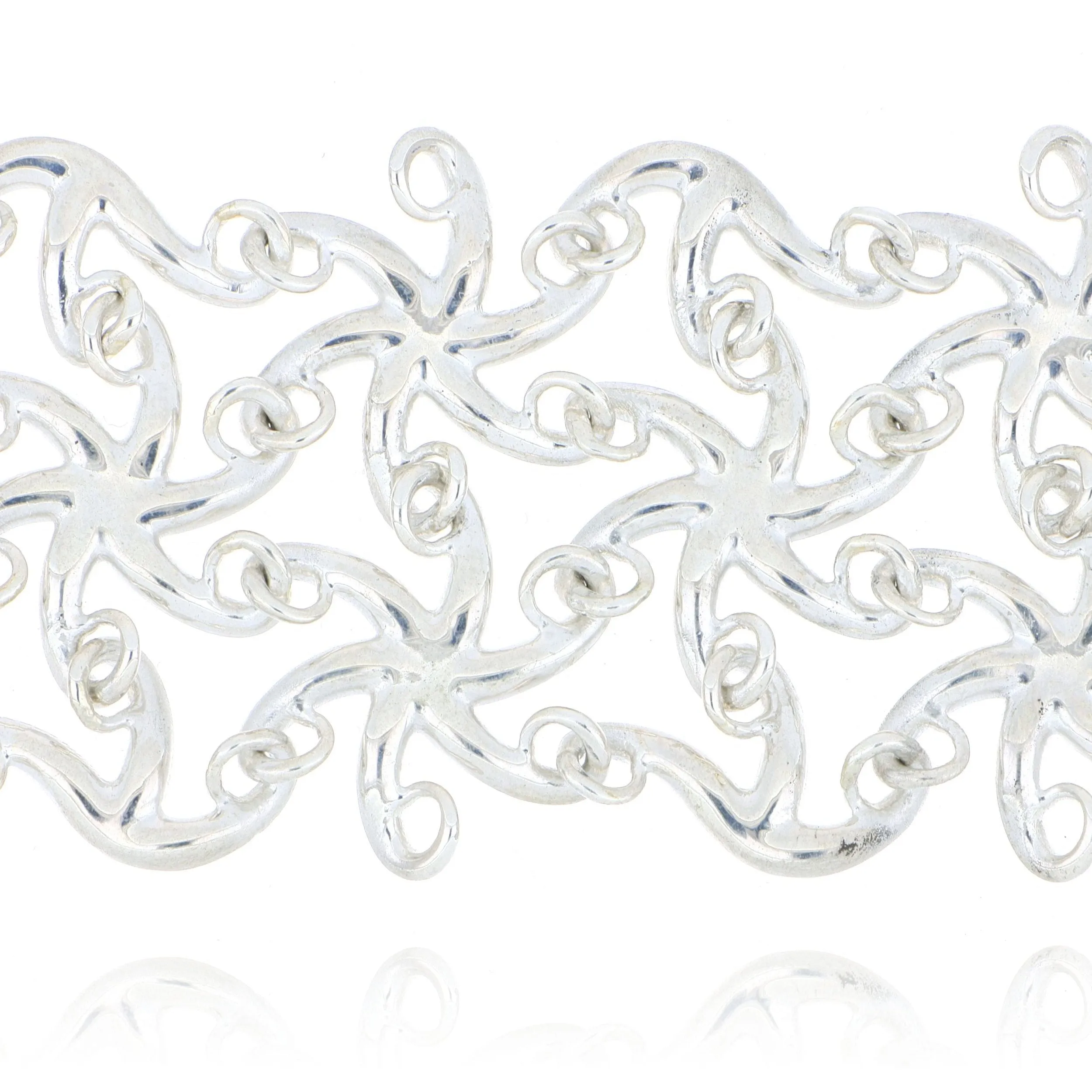 Custom Silver Reversible Interlocking Diamond Starfish Bracelet