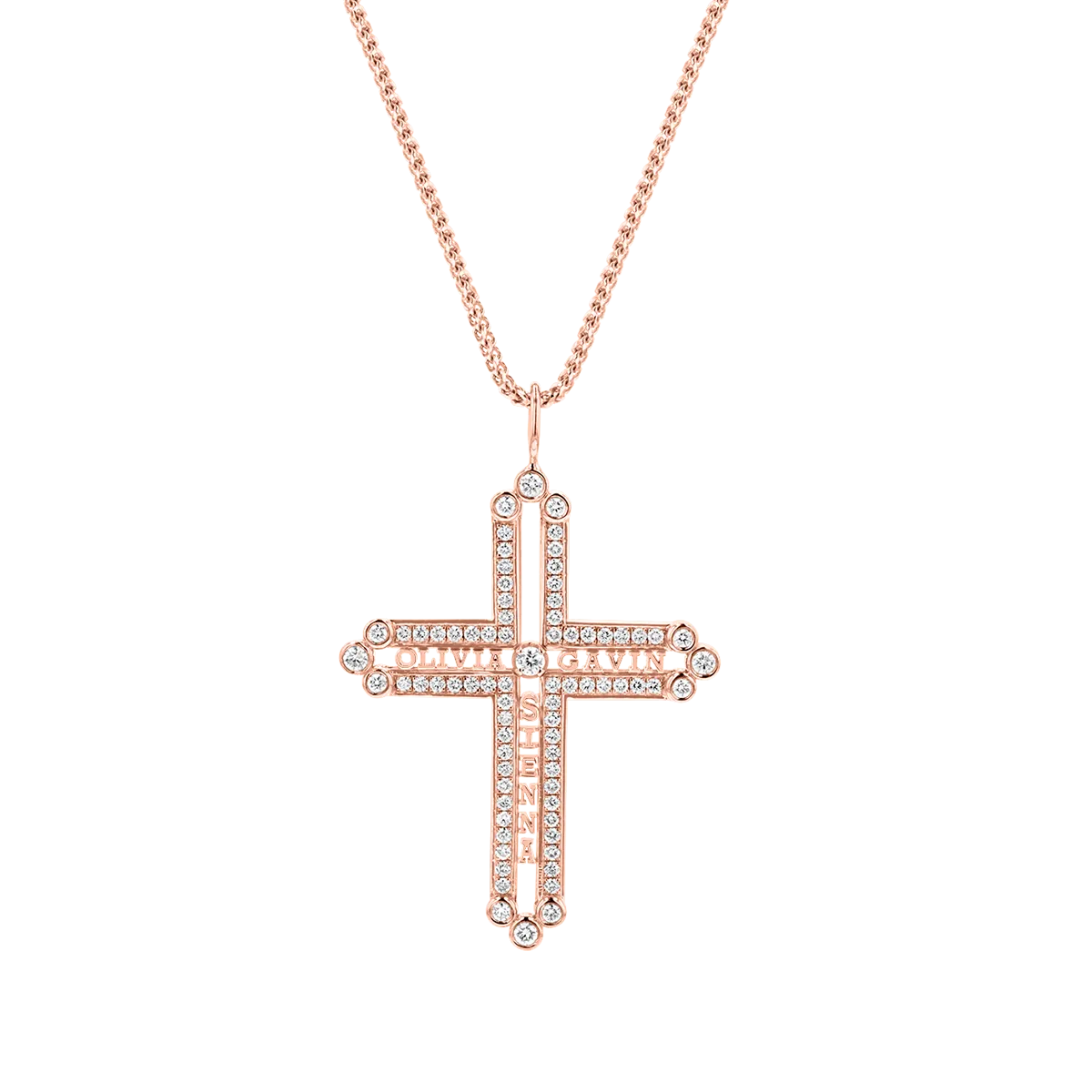 Diamond Custom Name Cross Pendant