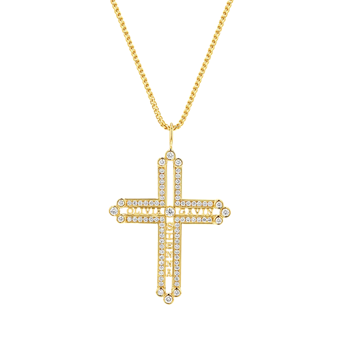 Diamond Custom Name Cross Pendant