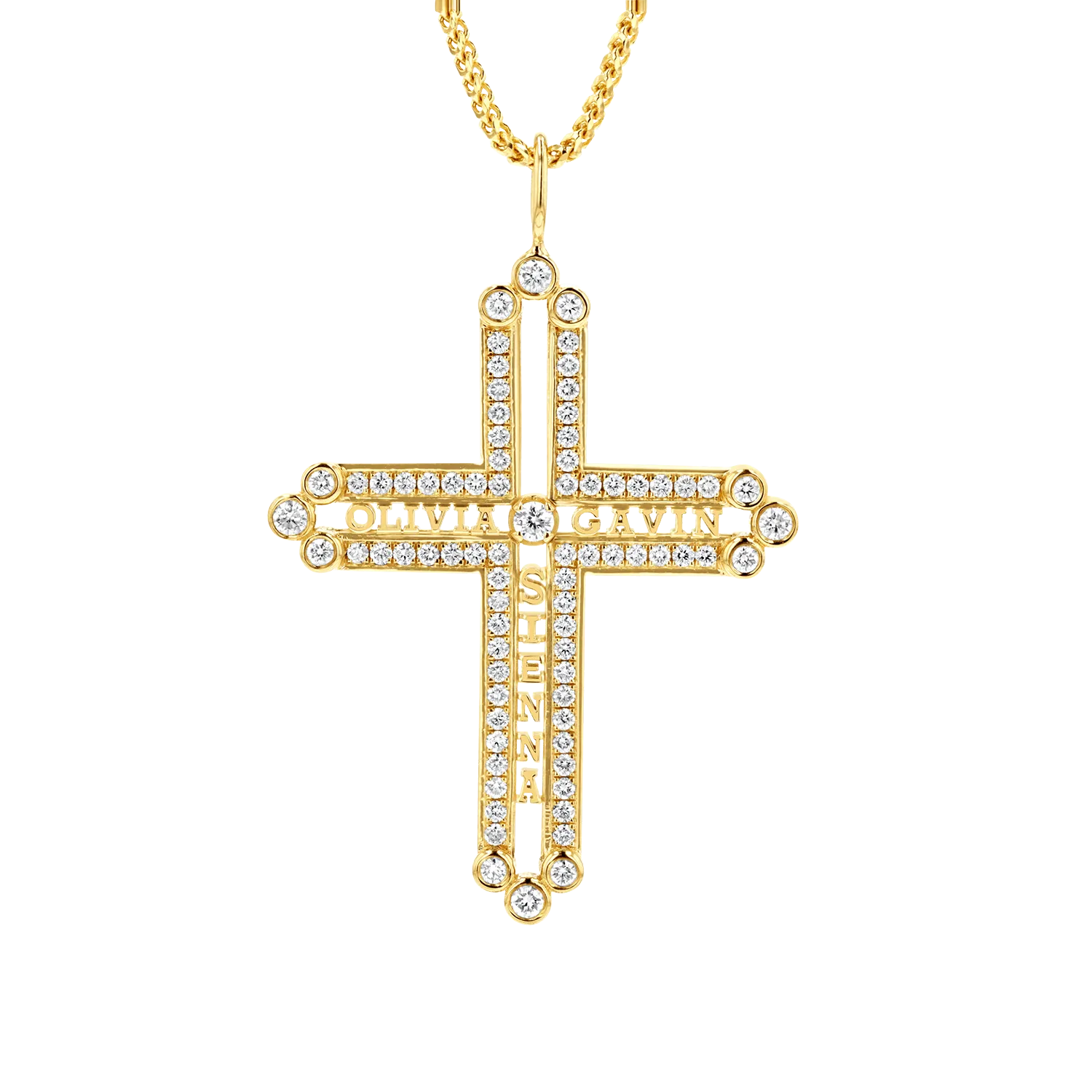 Diamond Custom Name Cross Pendant