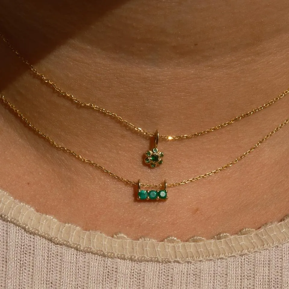 Emerald Flower Necklace