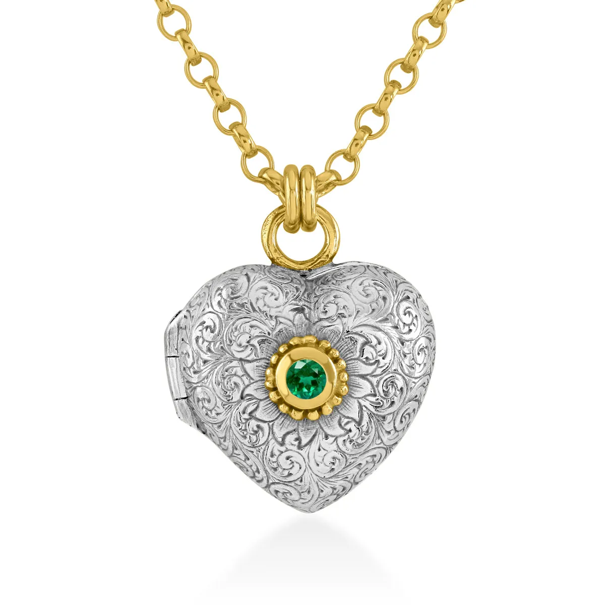 Emerald Love Locket Necklace