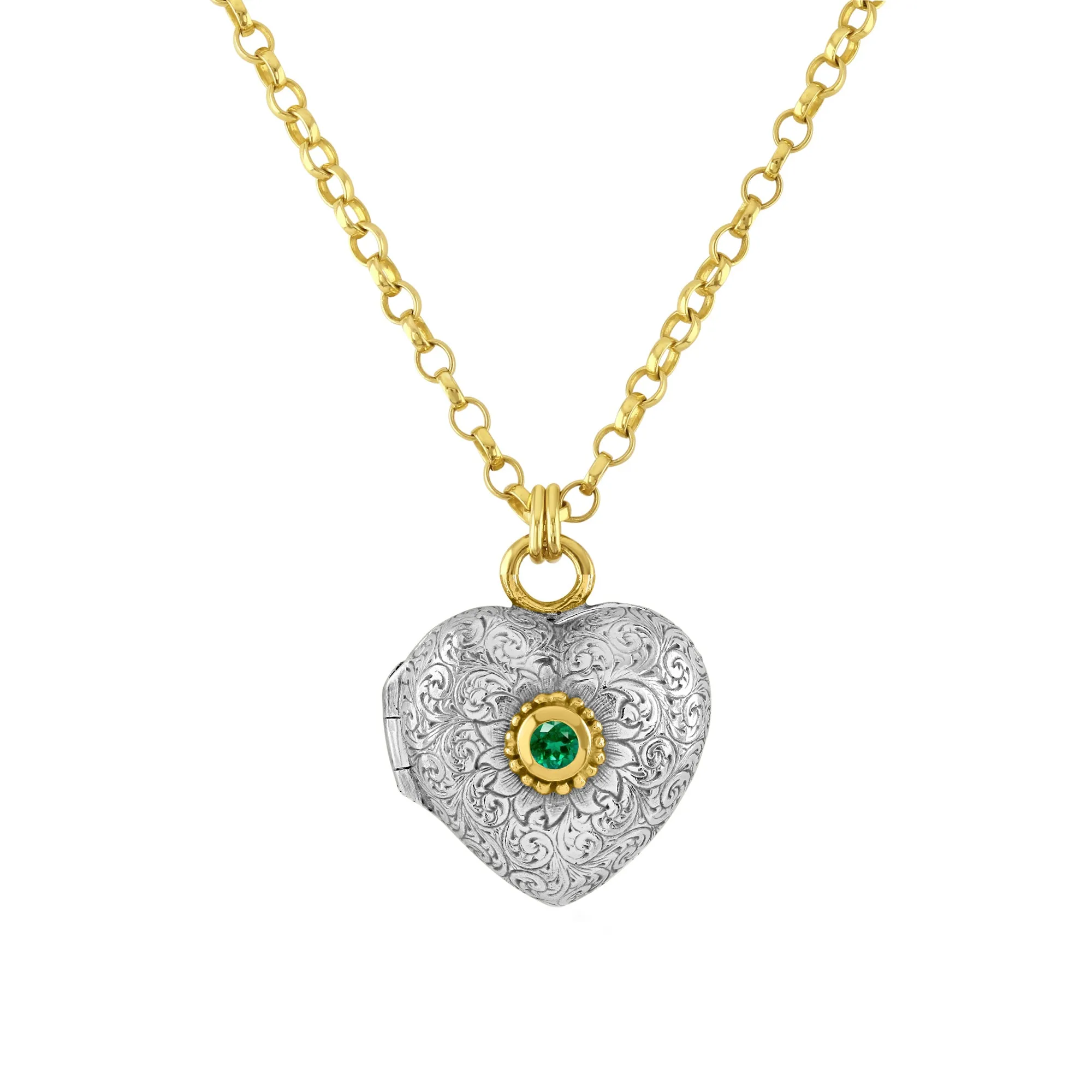 Emerald Love Locket Necklace