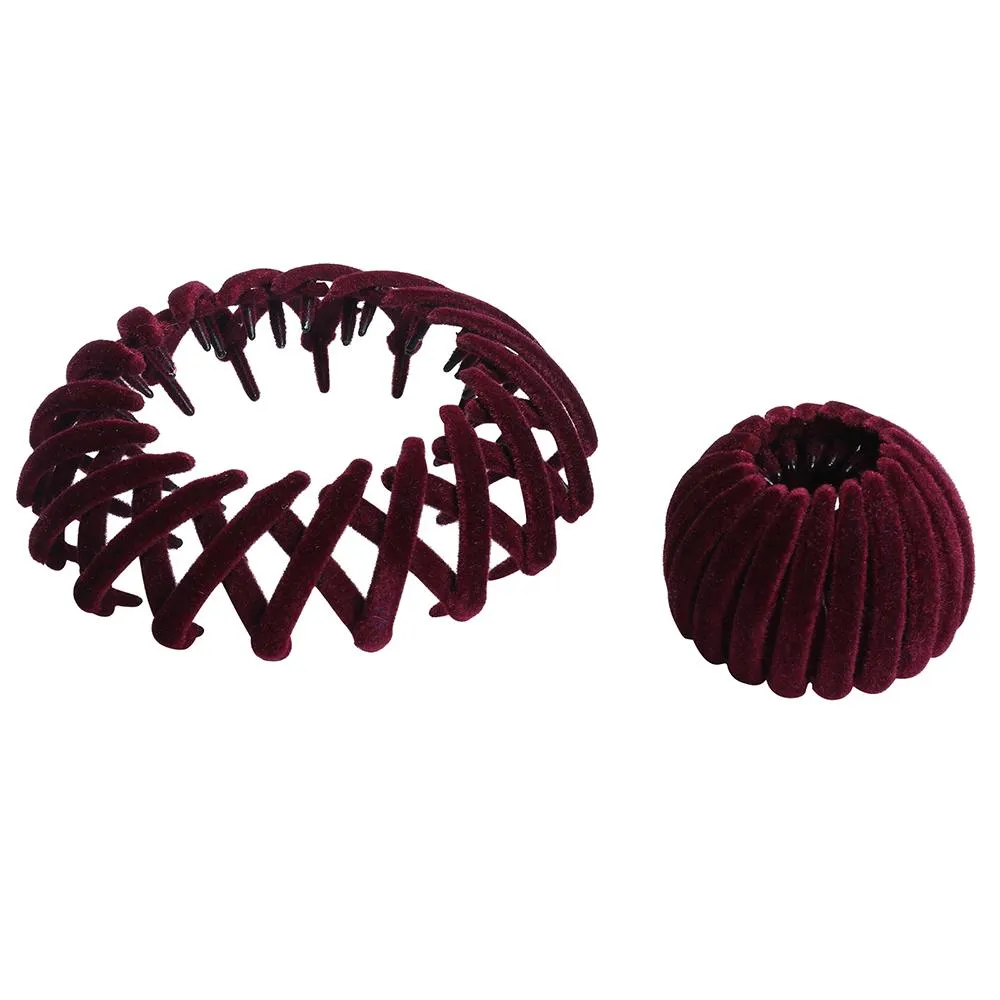 Expandable Retro Birds Nest Shaped Hair Claws With Rhinestone Accessory