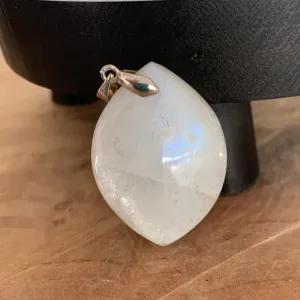 Extra white labradorite pendant, peristerite, rainbow moonstone