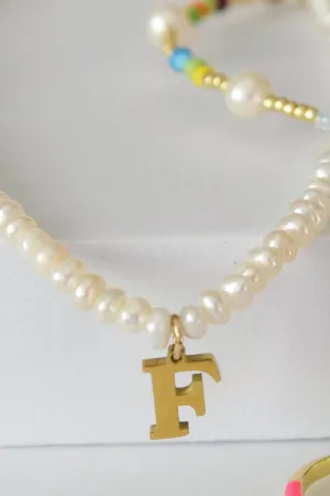 Farrah B Sea Me Initial Pearl Necklace