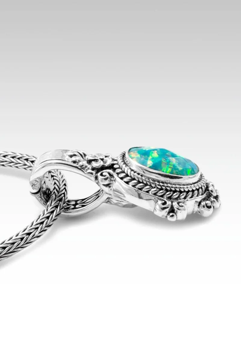 Flowerette Pendant™ in Spring Green Simulated Opal