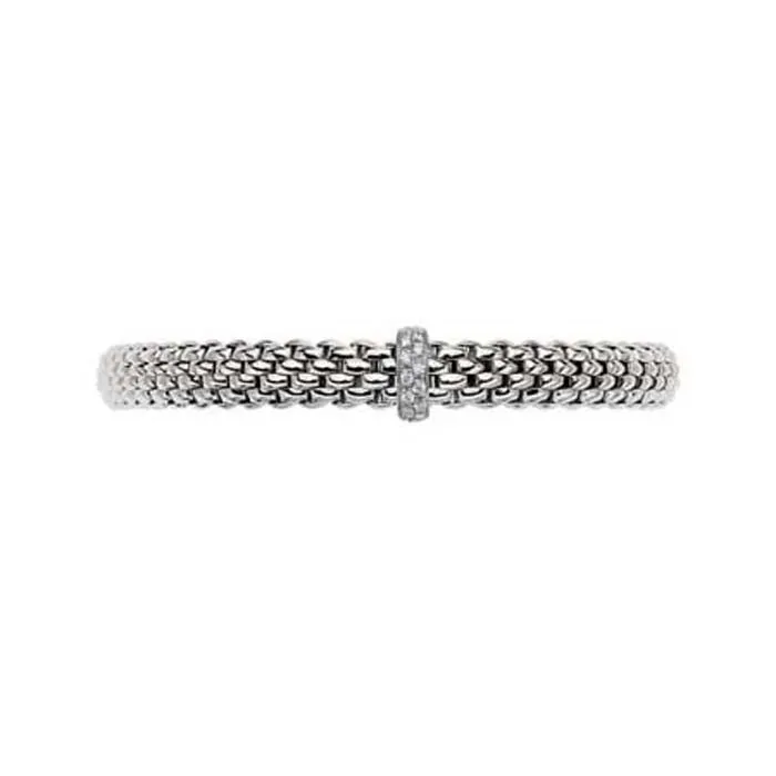 FOPE Vendome Collection Flex'it Bracelet with Diamonds in 18K White Gold