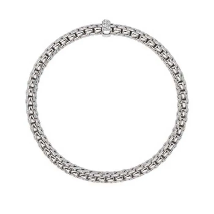 FOPE Vendome Collection Flex'it Bracelet with Diamonds in 18K White Gold