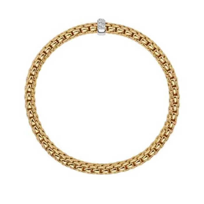 FOPE Vendome Collection Flex'it Bracelet with Diamonds in 18K Yellow and White Gold