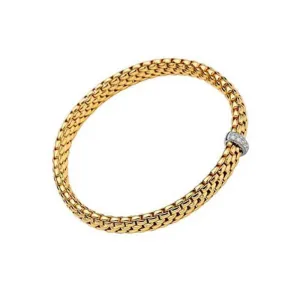 FOPE Vendome Collection Flex'it Bracelet with Diamonds in 18K Yellow and White Gold