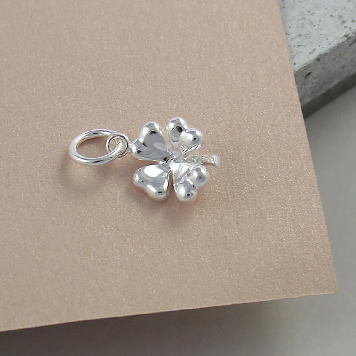 Four Leaf Clover Silver Charm