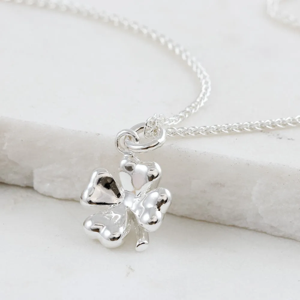 Four Leaf Clover Silver Charm