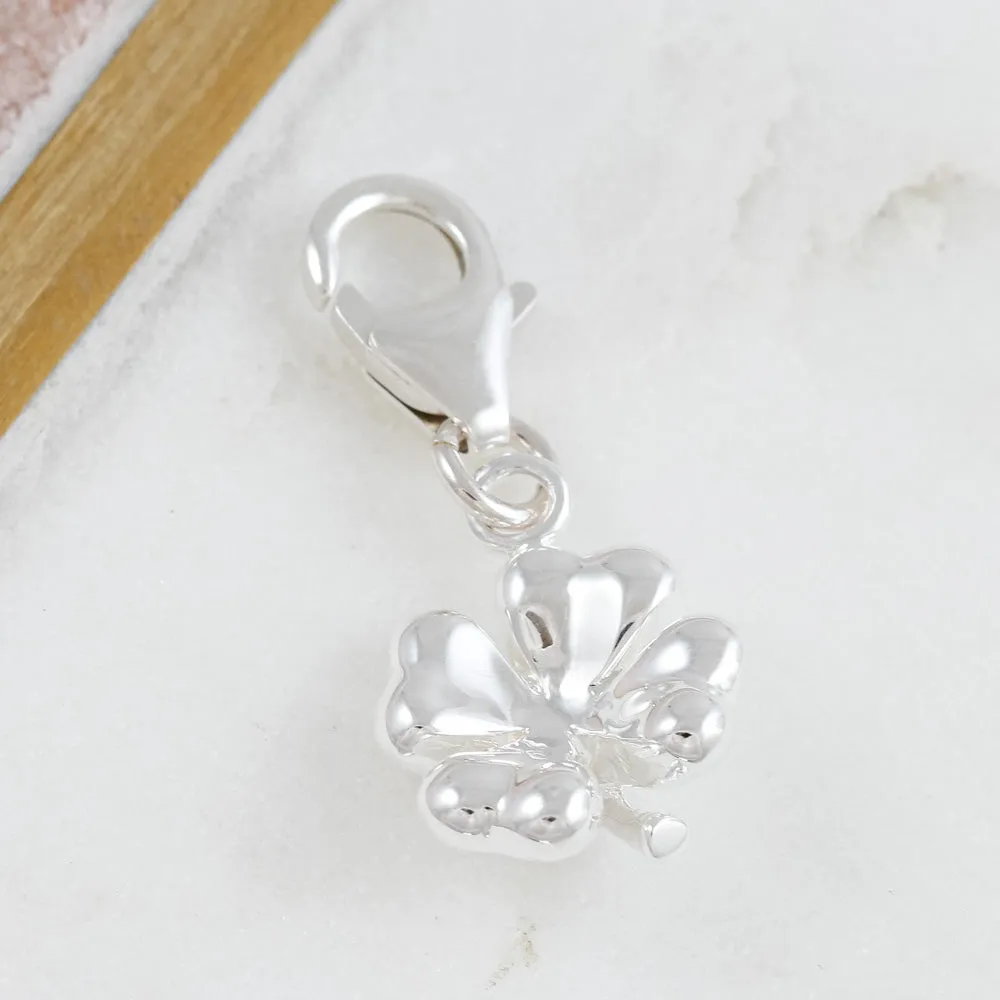 Four Leaf Clover Silver Charm