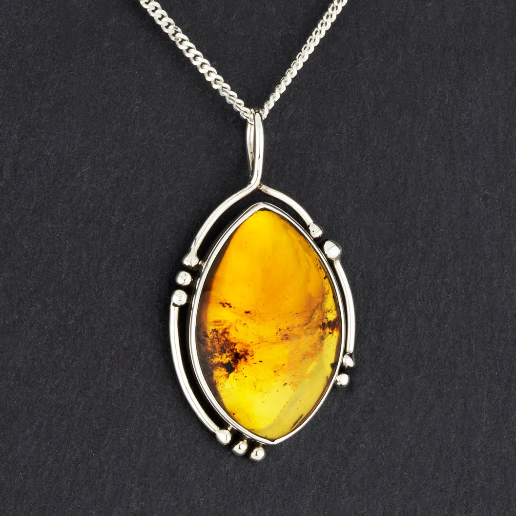 Genuine Amber Pendant Necklace