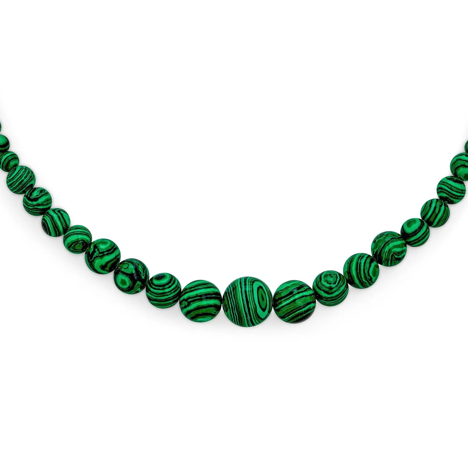 Genuine Created Gemstone Graduated Bead Ball Strand Necklace 16-18” Stone12-16MM