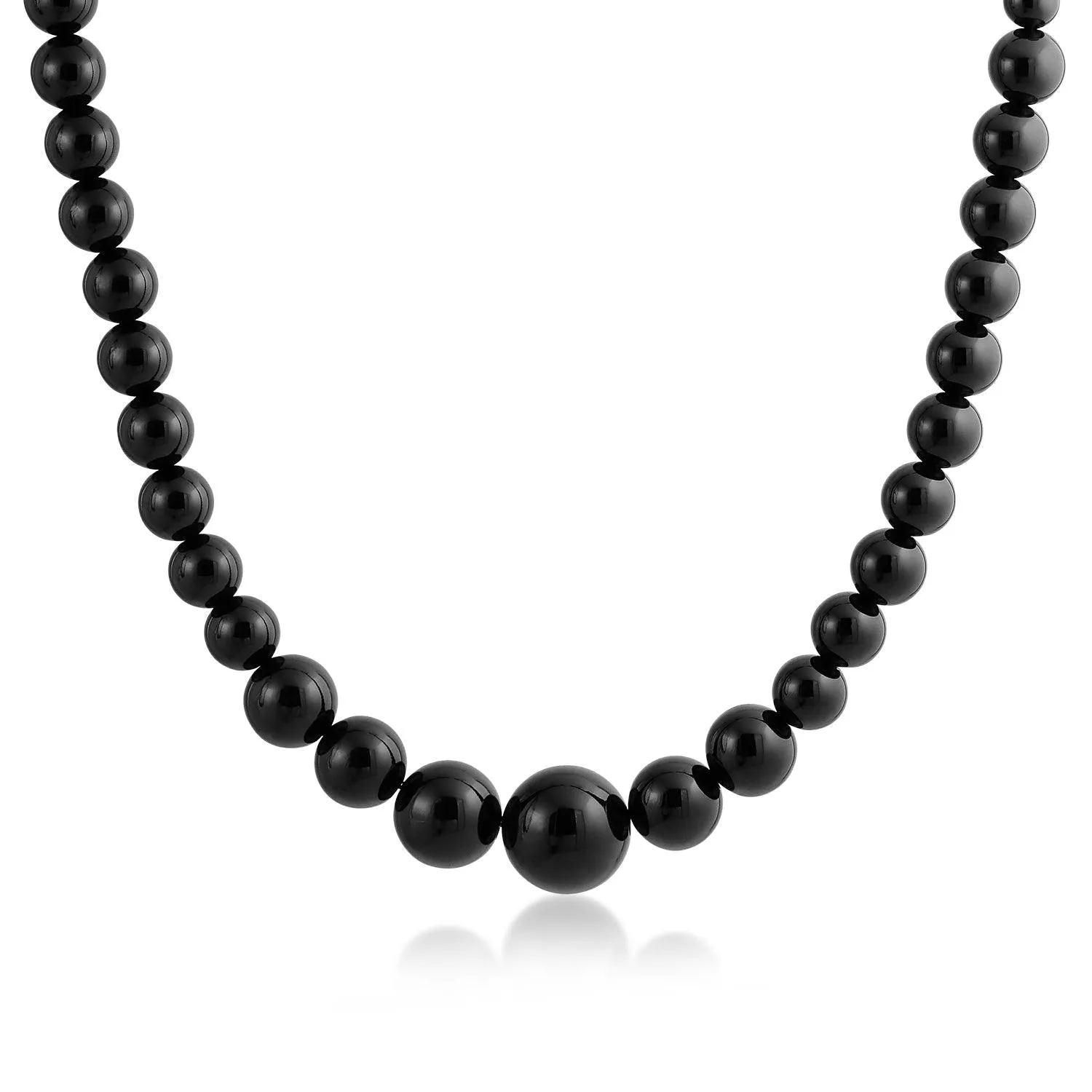 Genuine Created Gemstone Graduated Bead Ball Strand Necklace 16-18” Stone12-16MM