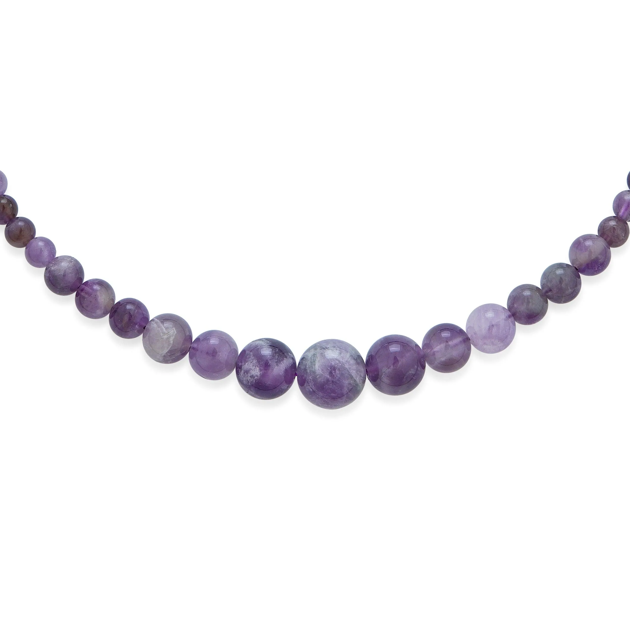 Genuine Created Gemstone Graduated Bead Ball Strand Necklace 16-18” Stone12-16MM