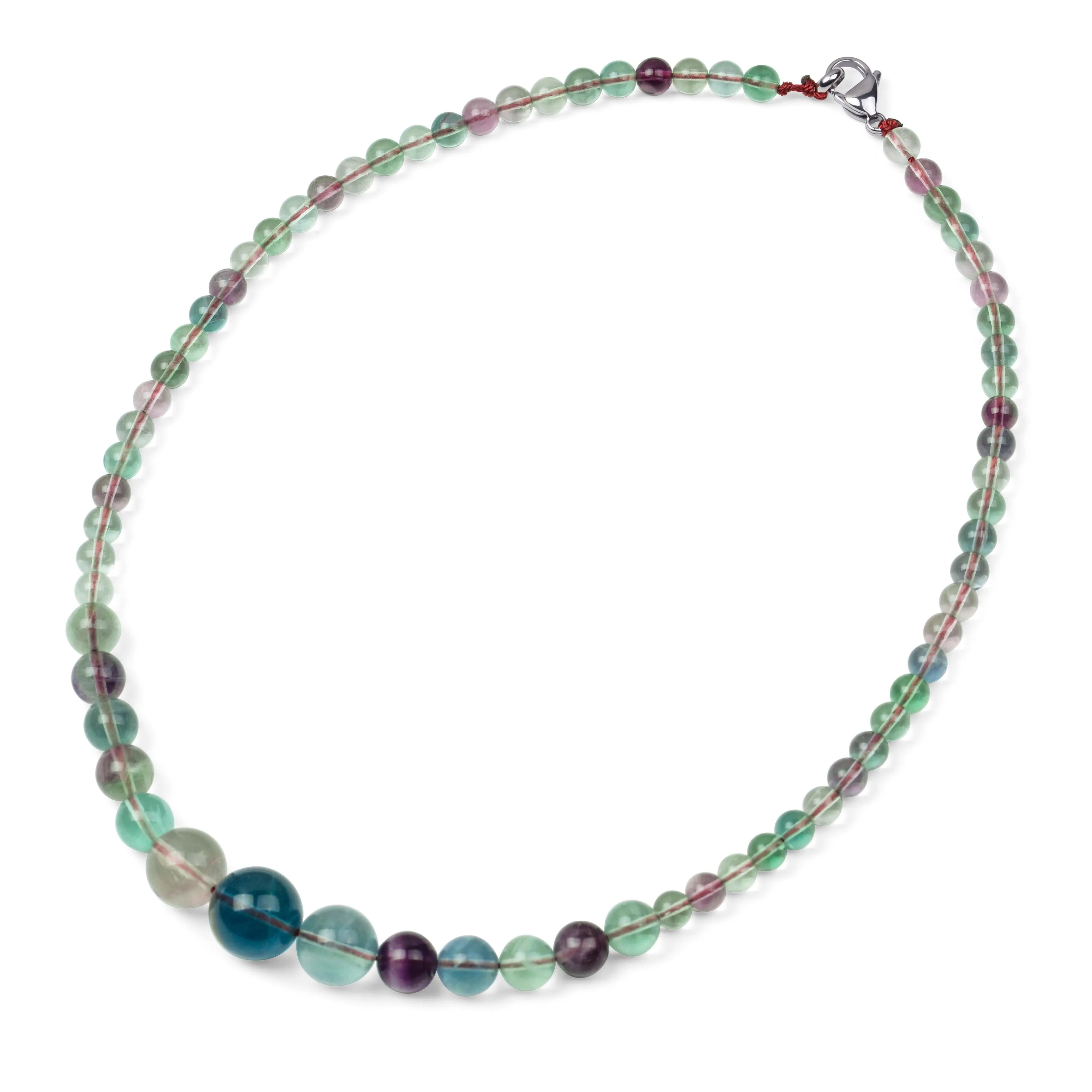 Genuine Created Gemstone Graduated Bead Ball Strand Necklace 16-18” Stone12-16MM