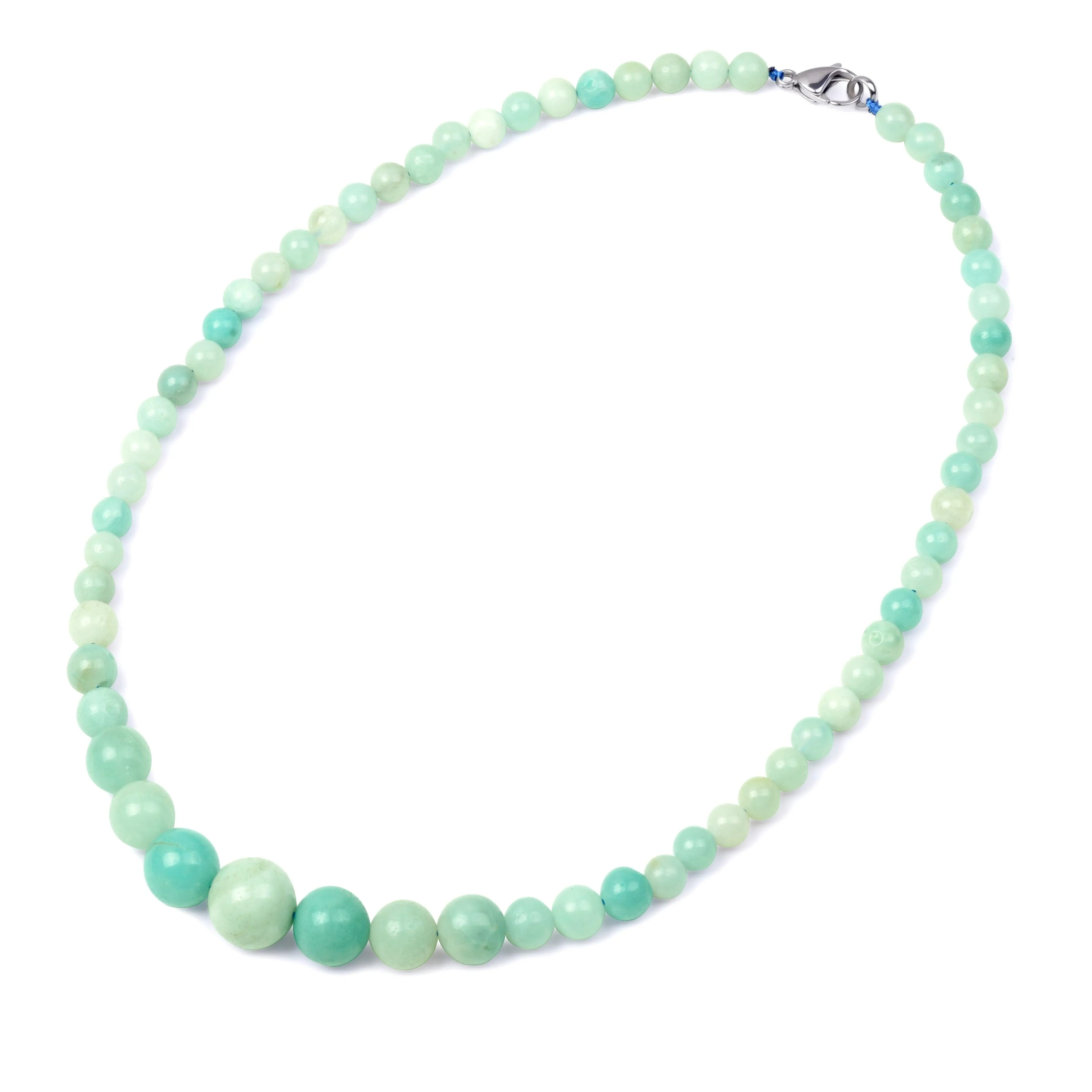 Genuine Created Gemstone Graduated Bead Ball Strand Necklace 16-18” Stone12-16MM