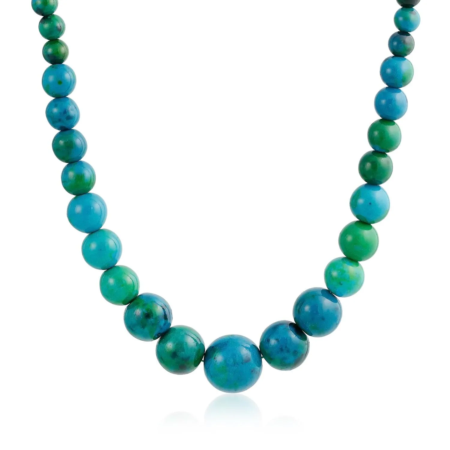 Genuine Created Gemstone Graduated Bead Ball Strand Necklace 16-18” Stone12-16MM