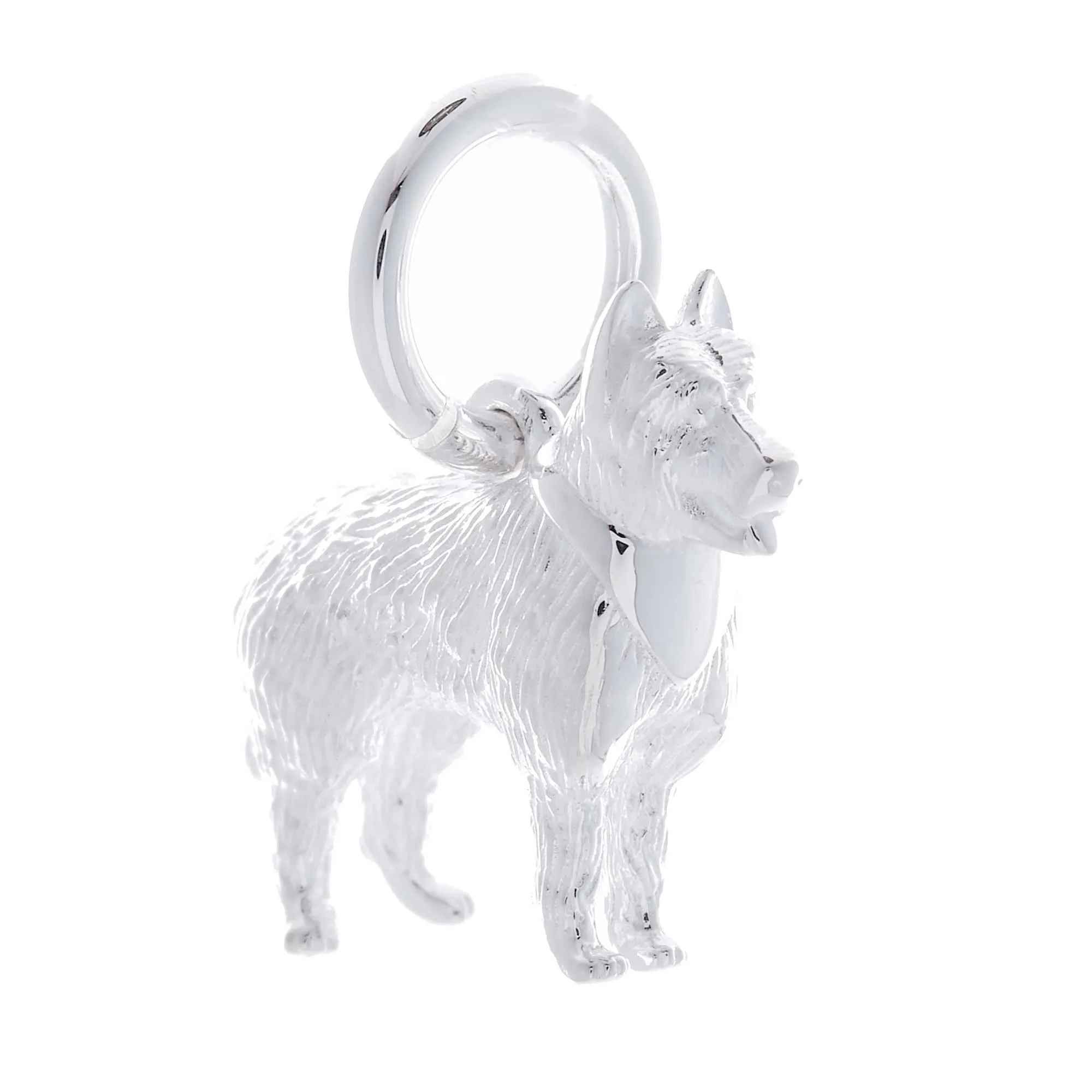 German Shepherd Silver Dog Charm