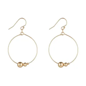 Gold Filled Triple Gold Ball Hoop Earrings