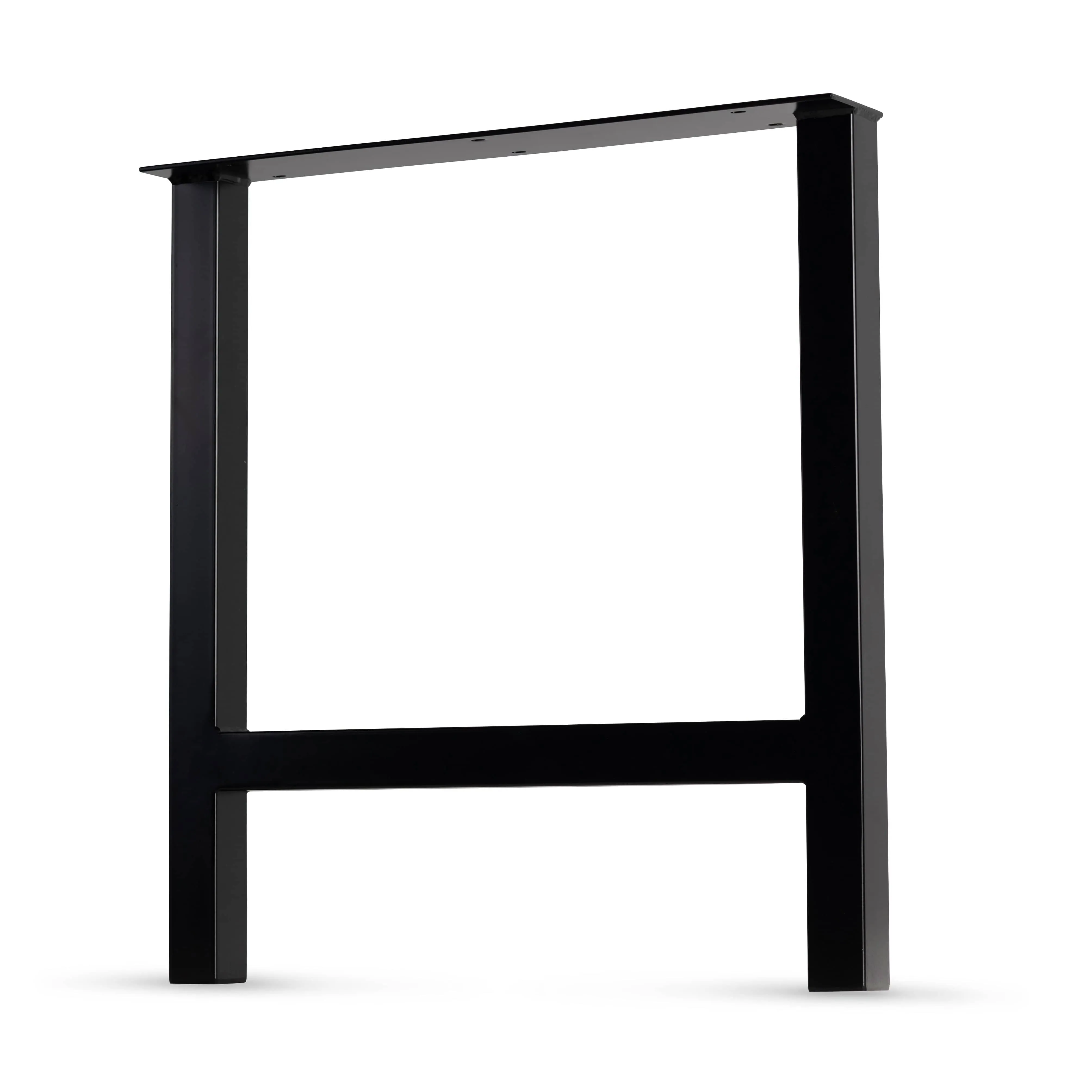 H-Frame Tube Steel Table & Bench Leg - 2" x 2" Tube Steel - Jet Black Satin