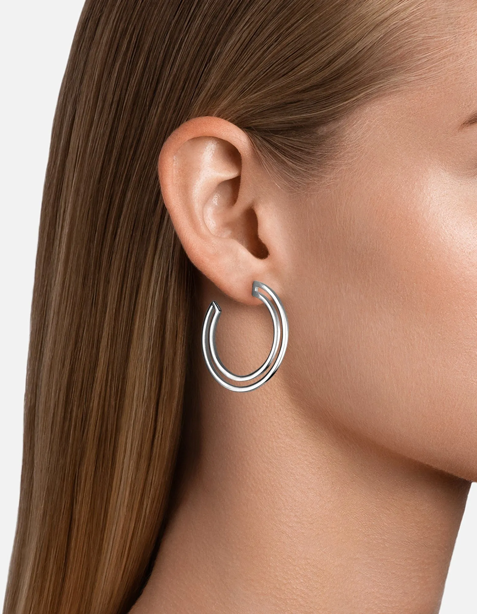 Hailee Hoop Earrings, Sterling Silver